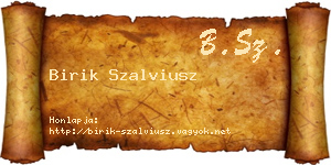 Birik Szalviusz névjegykártya